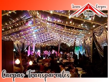 carpa transparente iluminada